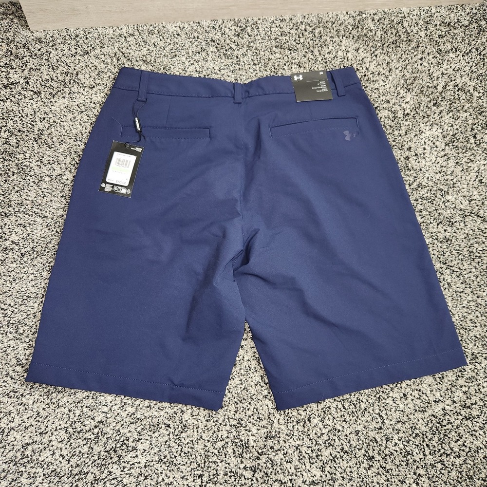 Under Armour Match Play Shorts Mens 34 Navy Blue Performance Golf 10" Inseam Nwt - Picture 2 of 10